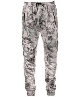 Burnside Clothing 8801 Performance Fleece Joggers in White tie dye