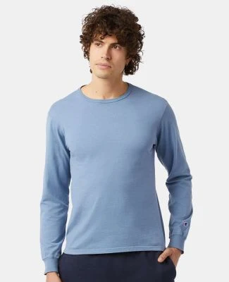 Champion Clothing CD200 Garment Dyed Long Sleeve T in Saltwater