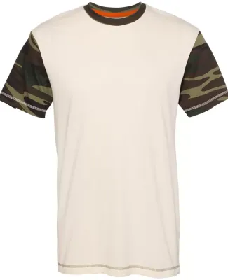 Code V 3908 Fashion Camo T-Shirt Natural/ Green Woodland/ Orange