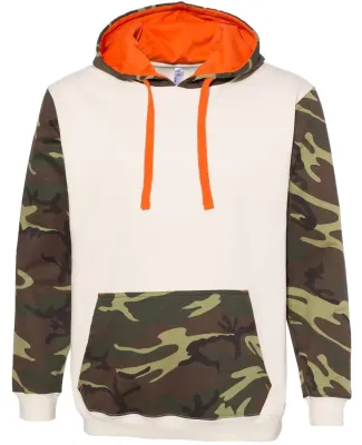 Code V 3967 Fashion Camo Hooded Sweatshirt Natural/ Green Woodland/ Orange