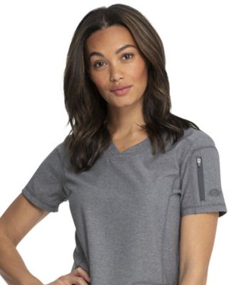 Dickies Medical  DK730   - V-Neck Top Heather Grey