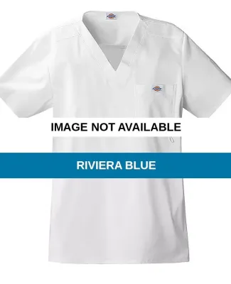 Dickies Medical 81722 - Men's V-Neck Top Riviera Blue