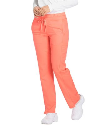 Dickies Medical DK130 - Mid Rise Straight Leg Draw Vibrant Coral