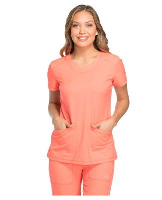Dickies Medical DK720 - Rounded V-Neck Top Vibrant Coral