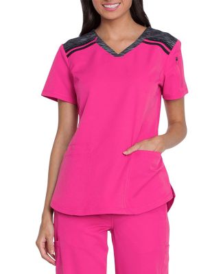Dickies Medical  DK740   - V-Neck Top Hot Pink