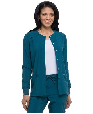 Dickies Medical DK305 -Women's Snap Front Warm Up  Caribbean Blue