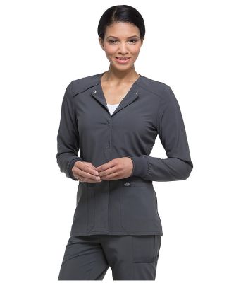 Dickies Medical DK305 -Women's Snap Front Warm Up  Pewter