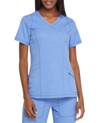 Dickies Medical  DK660   - Mock Wrap Top Ciel Blue