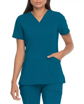 Dickies Medical  DK755   - V-Neck Top With Patch P Caribbean Blue