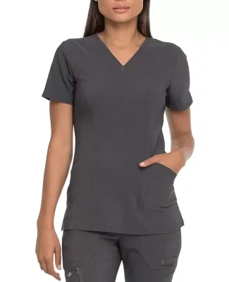 Dickies Medical  DK755   - V-Neck Top With Patch P Pewter