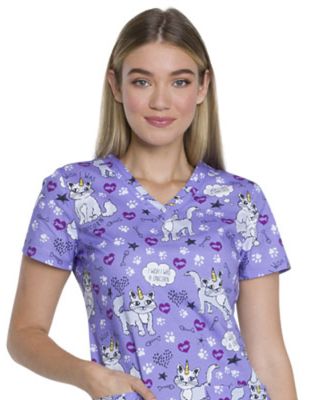 Dickies Medical DK708 - V-Neck Top Wish I Was A Unicorn