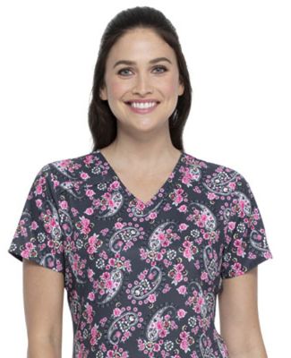 Dickies Medical DK616 - V-Neck Top Crazy For Paisley