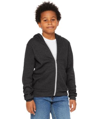 Bella + Canvas 3739Y Youth Sponge Fleece Full-Zip  DARK GRY HEATHER