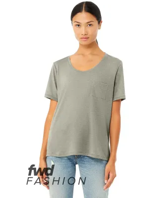 Bella + Canvas 8818 Fast Fashion Women's Flowy Poc in Heather stone