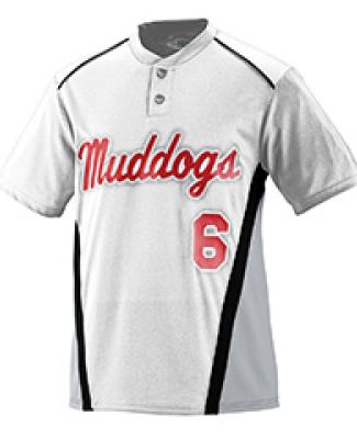 Augusta Sportswear 1526 Youth RBI Performance Jers in White/ silver grey/ black