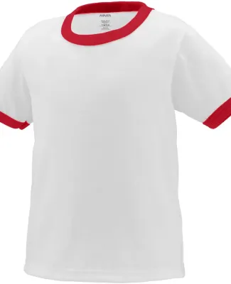 Augusta Sportswear 712 Toddler Ringer T-Shirt White/ Red
