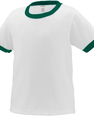 Augusta Sportswear 712 Toddler Ringer T-Shirt White/ Dark Green