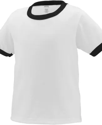 Augusta Sportswear 712 Toddler Ringer T-Shirt White/ Black