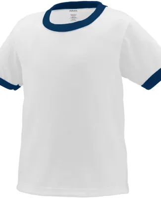 Augusta Sportswear 712 Toddler Ringer T-Shirt White/ Navy