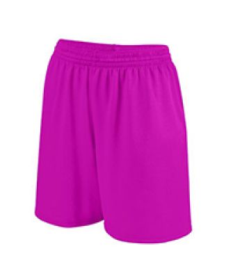 Augusta Sportswear 963 Girls Shockwave Shorts in Power pink/ white