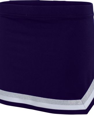 Augusta Sportswear 9146 Girls' Pike Skirt in Purple/ white/ metallic silver