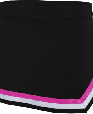 Augusta Sportswear 9146 Girls' Pike Skirt in Black/ white/ power pink