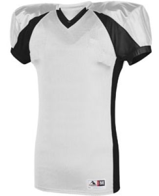 Augusta Sportswear 9566 Youth Snap Jersey WHITE/ BLACK