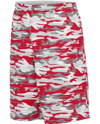Augusta Sportswear 1406 Reversible Wicking Shorts in Red mod/ white