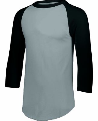 Augusta Sportswear 4420 Three-Quarter Raglan Sleev in Athletic heather/ black