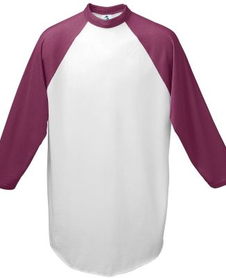 Augusta Sportswear 4420 Three-Quarter Raglan Sleev in White/ maroon