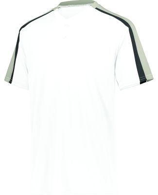 Augusta Sportswear 1557 Power Plus Jersey 2.0 in White/ silver grey/ black
