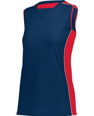 Augusta Sportswear 1676 Women's Paragon Jersey in Navy/ red/ white