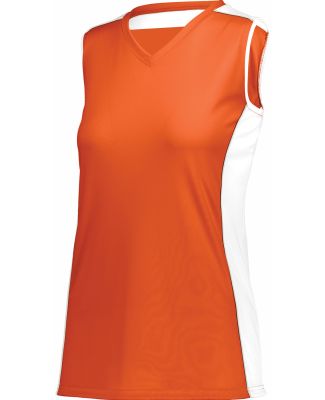 Augusta Sportswear 1676 Women's Paragon Jersey in Orange/ white/ silver grey