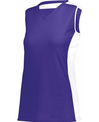 Augusta Sportswear 1676 Women's Paragon Jersey in Purple/ white/ silver grey