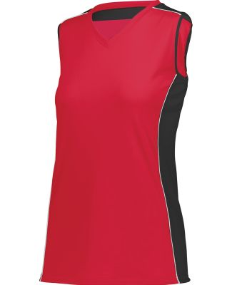 Augusta Sportswear 1677 Girls Paragon Jersey in Red/ black/ white