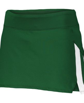 Augusta Sportswear 2440 Women's Full Force Skort in Dark green/ white