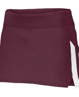 Augusta Sportswear 2441 Girls Full Force Skort MAROON/ WHITE