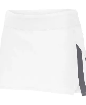 Augusta Sportswear 2441 Girls Full Force Skort WHITE/ GRAPHITE