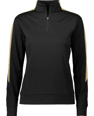 Augusta Sportswear 4388 Women's Medalist 2.0 Pullo in Black/ vegas gold