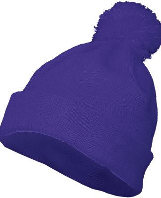 Augusta Sportswear 6816 Pom Beanie in Purple
