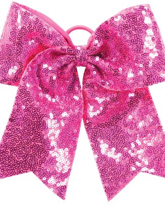 Augusta Sportswear 6702 Sequin Cheer Hair Bow in Power pink
