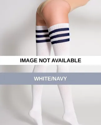 RSASKTH American Apparel Stripe Thigh-High Sock White/Navy