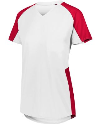 Augusta Sportswear 1522 Women's Cutter Jersey in White/ red