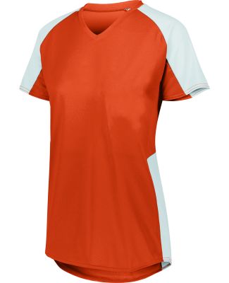 Augusta Sportswear 1522 Women's Cutter Jersey in Orange/ white