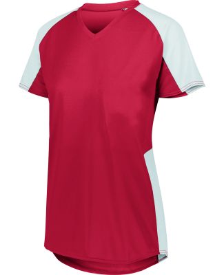 Augusta Sportswear 1522 Women's Cutter Jersey in Red/ white