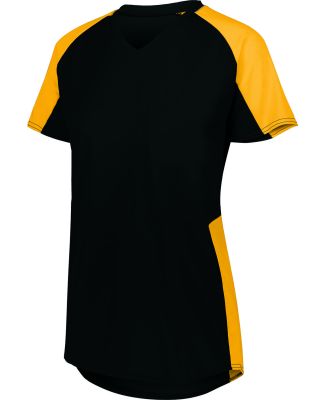 Augusta Sportswear 1522 Women's Cutter Jersey in Black/ gold