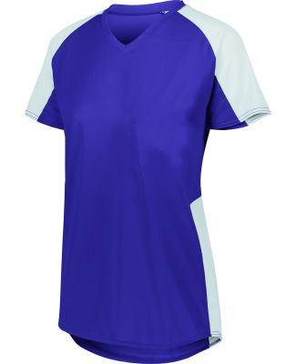 Augusta Sportswear 1522 Women's Cutter Jersey in Purple/ white