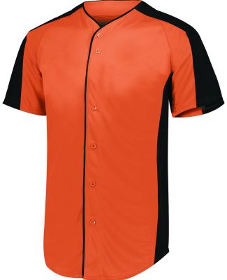 Augusta Sportswear 1655 Full Button Baseball Jerse in Orange/ black