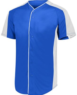 Augusta Sportswear 1656 Youth Full Button Baseball in Royal/ white