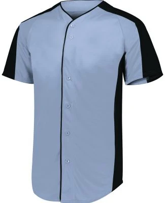 Augusta Sportswear 1656 Youth Full Button Baseball in Blue grey/ black